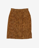 Snakeskin patterned pencil silk skirt - S