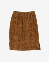 Snakeskin patterned pencil silk skirt - S