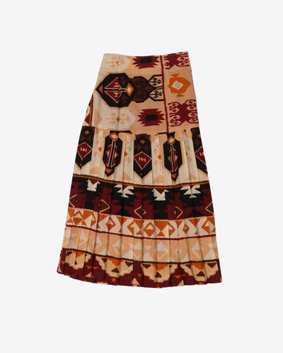 Aztec inspired patterned midi skirt - W26
