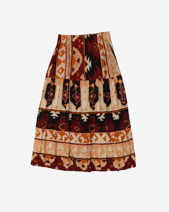 Aztec inspired patterned midi skirt - W26