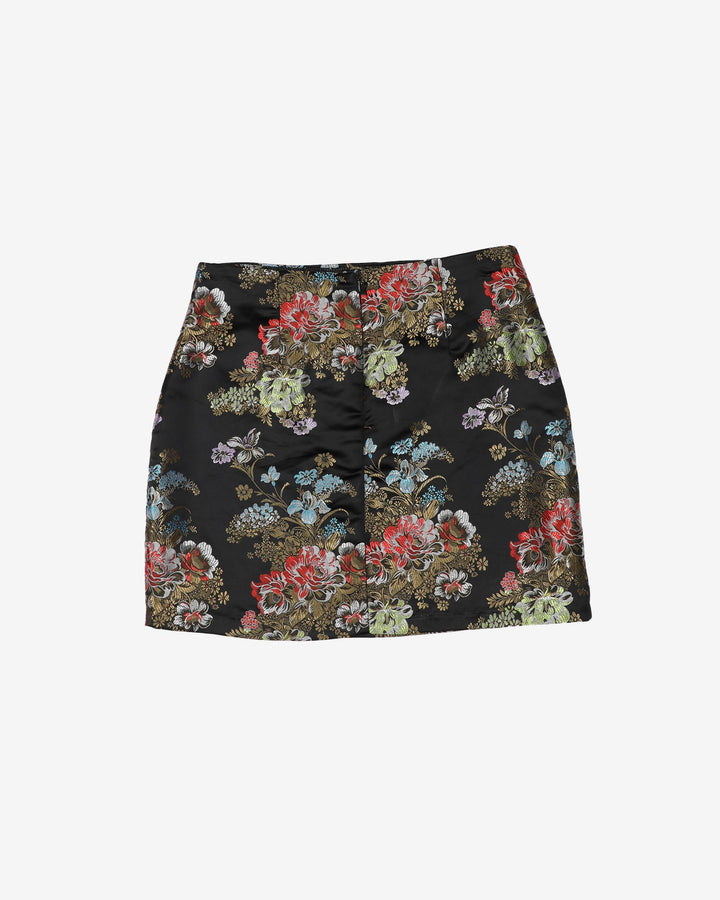 Y2K black brocade mini skirt - W30