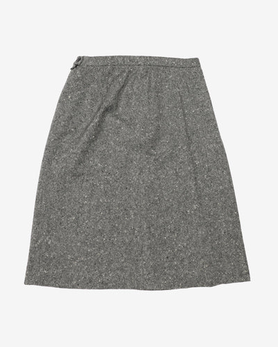 Pendleton White And Black Speckled Wool Skirt - S