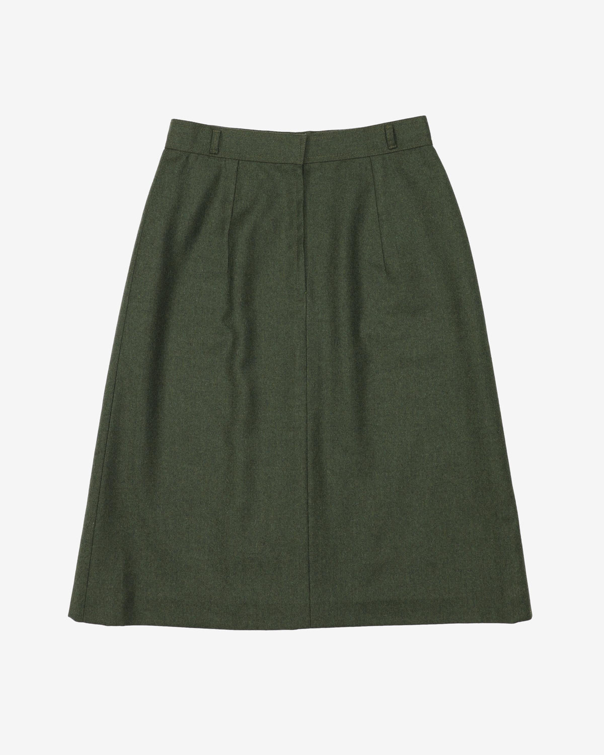 Vintage 1940s Style Green Wool Skirt - S