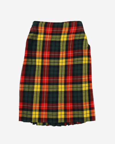 R. G. Lawrie Ltd Scotland Plaid Wool Kilt Skirt - S
