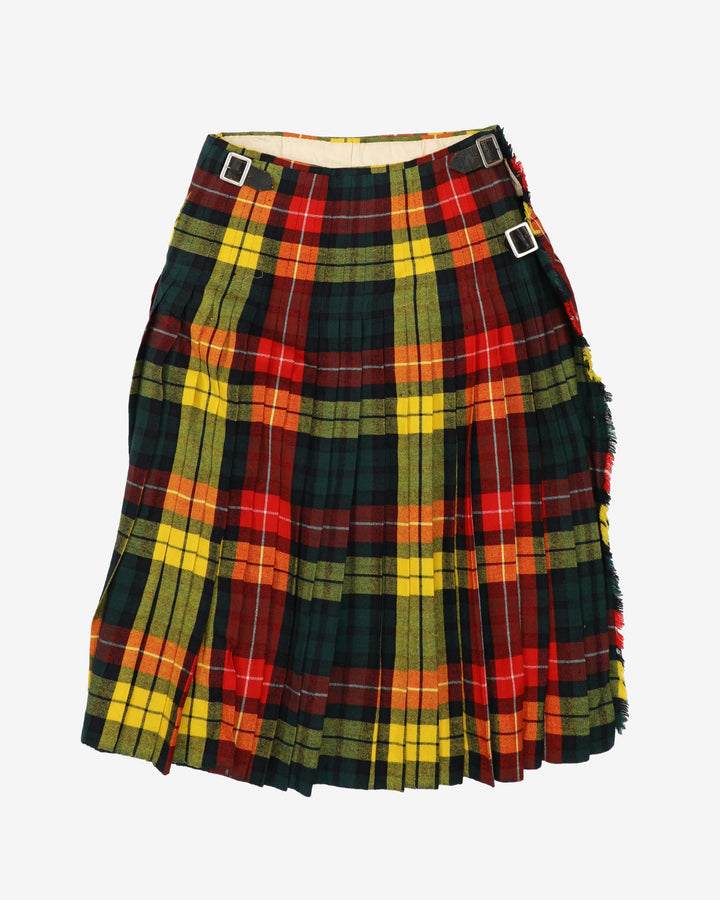 R. G. Lawrie Ltd Scotland Plaid Wool Kilt Skirt - S