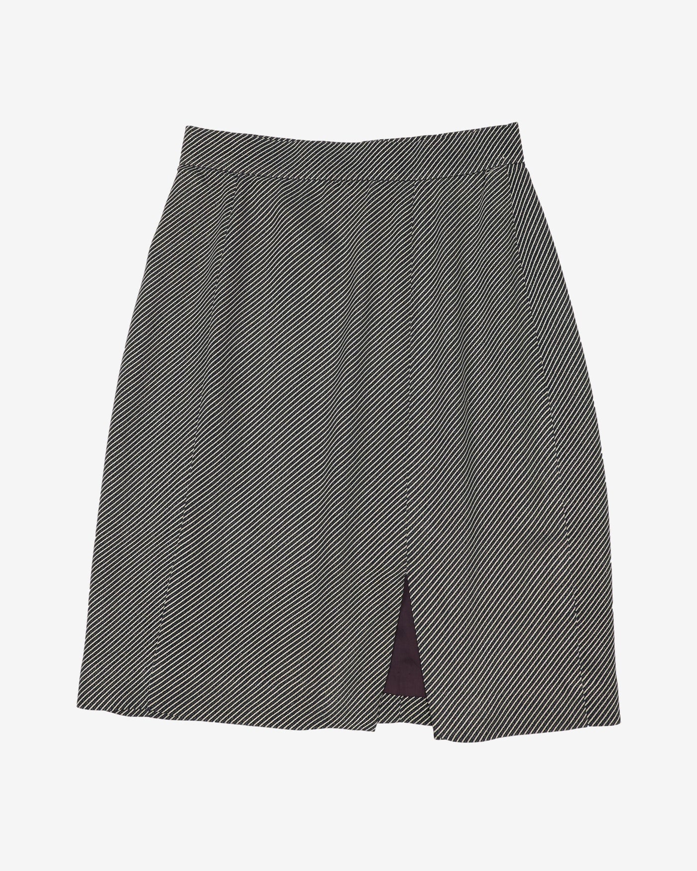 1990s Diagonally Striped Pencil Skirt - XS