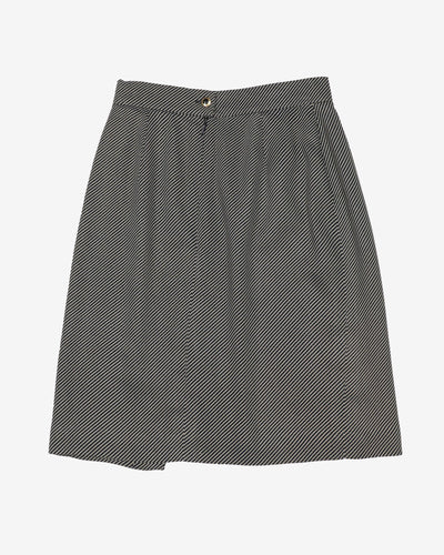 1990s Diagonally Striped Pencil Skirt - XS