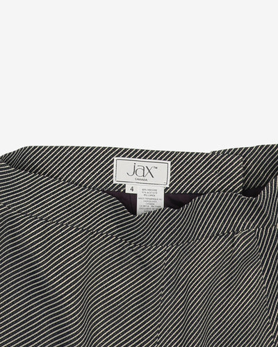 1990s Diagonally Striped Pencil Skirt - XS