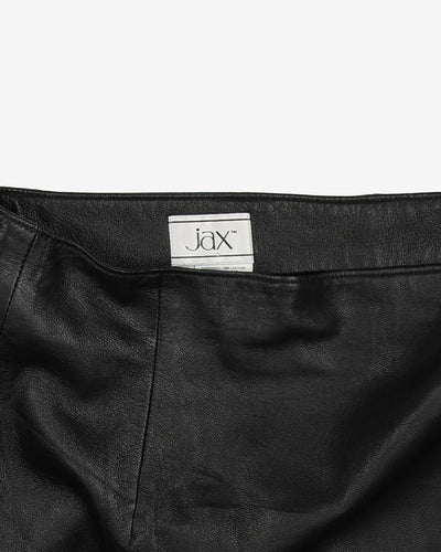 Black Leather Pencil Skirt - S