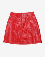 Calvin Klein Jeans Red Faux Leather Mini Skirt - S