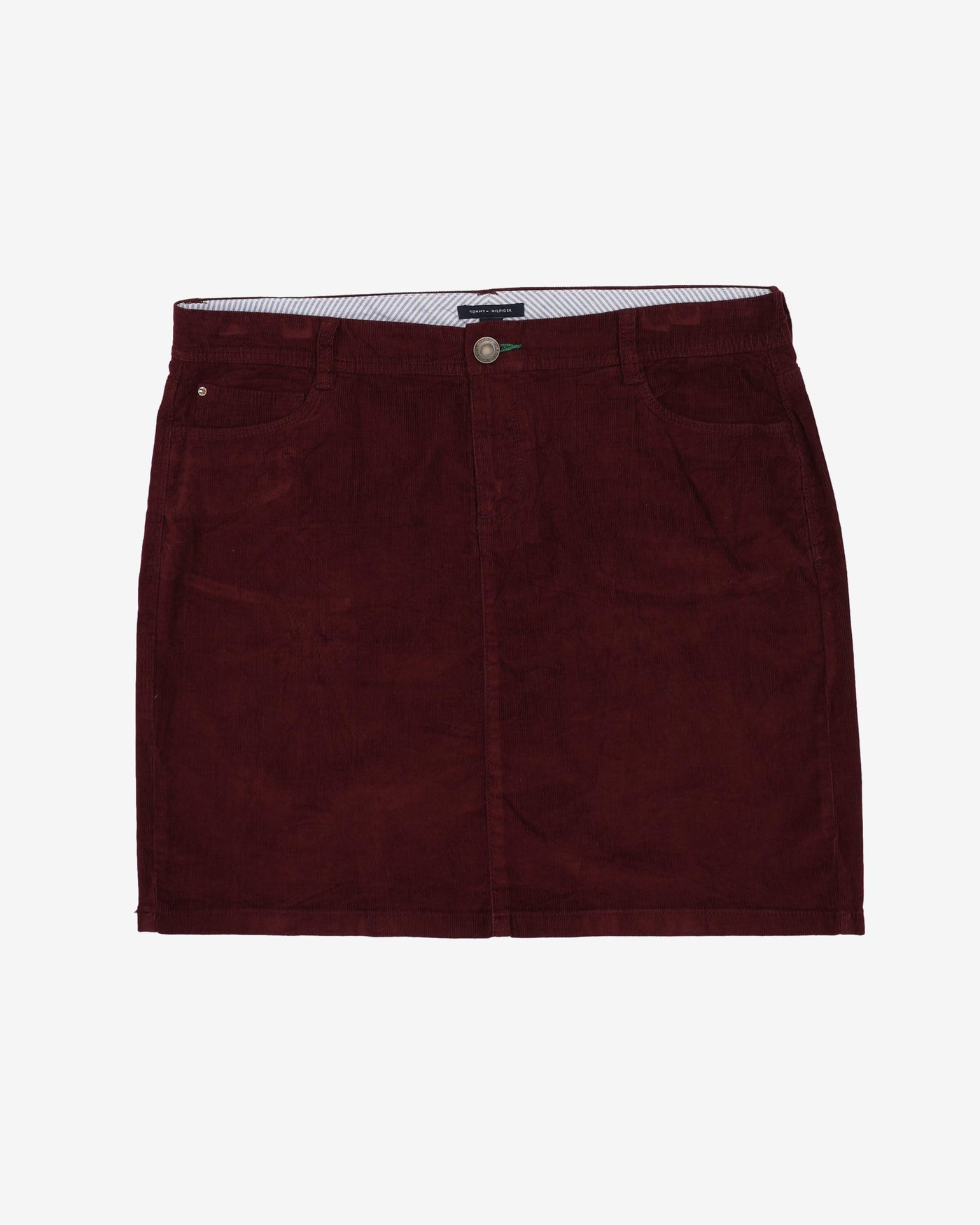 Tommy Hilfiger Burgundy Cord Mini Skirt - L