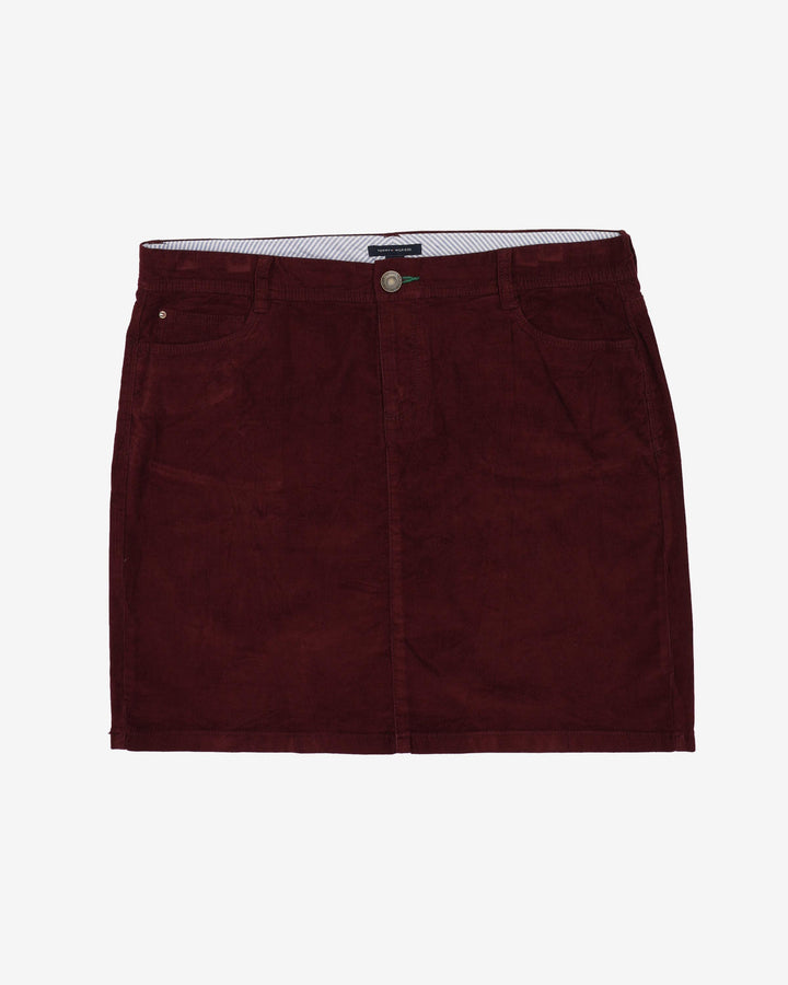 Tommy Hilfiger Burgundy Cord Mini Skirt - L
