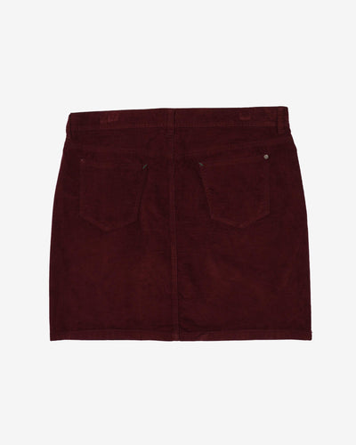 Tommy Hilfiger Burgundy Cord Mini Skirt - L