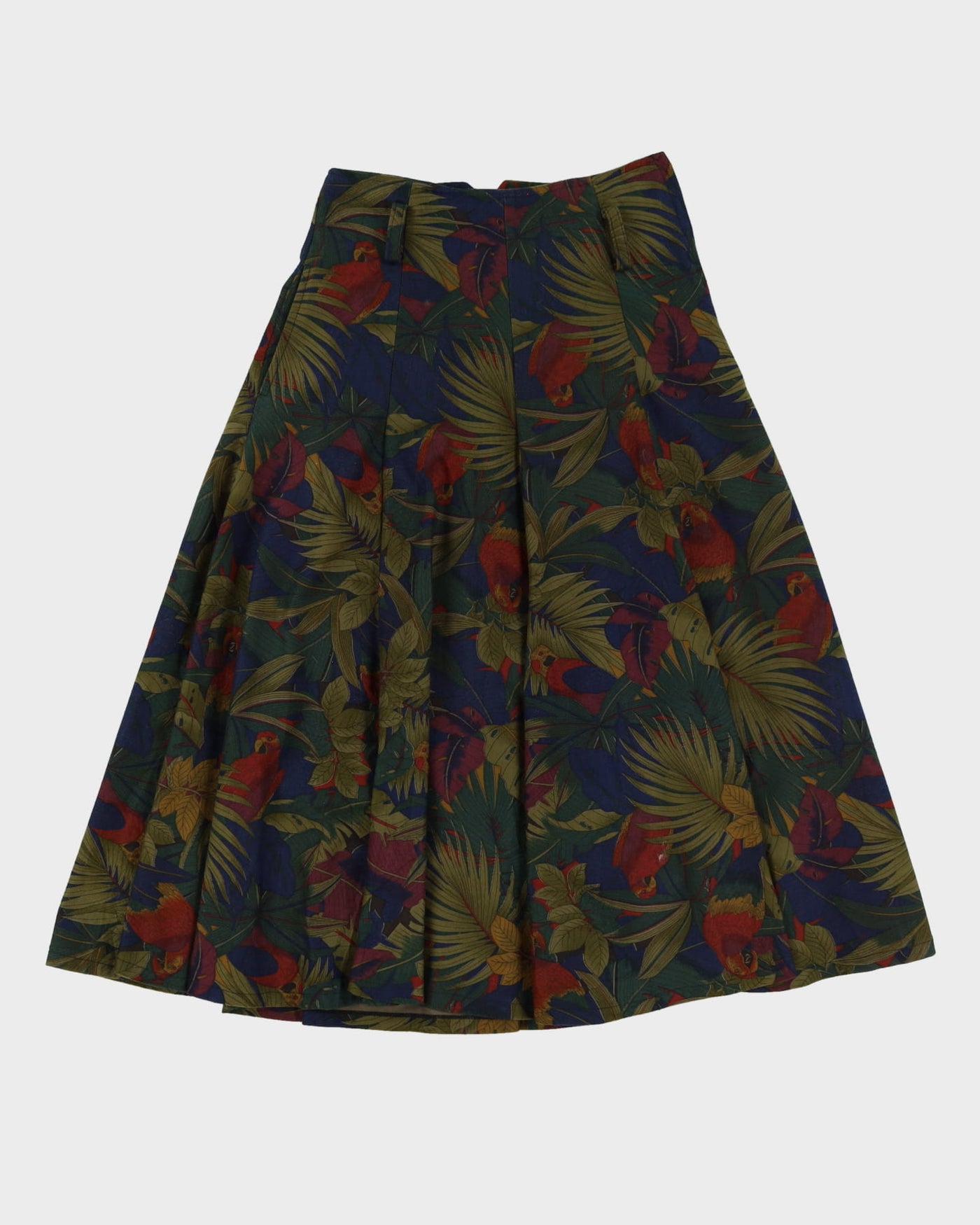 1990s High Waisted Parrot Patterned Skirt - S