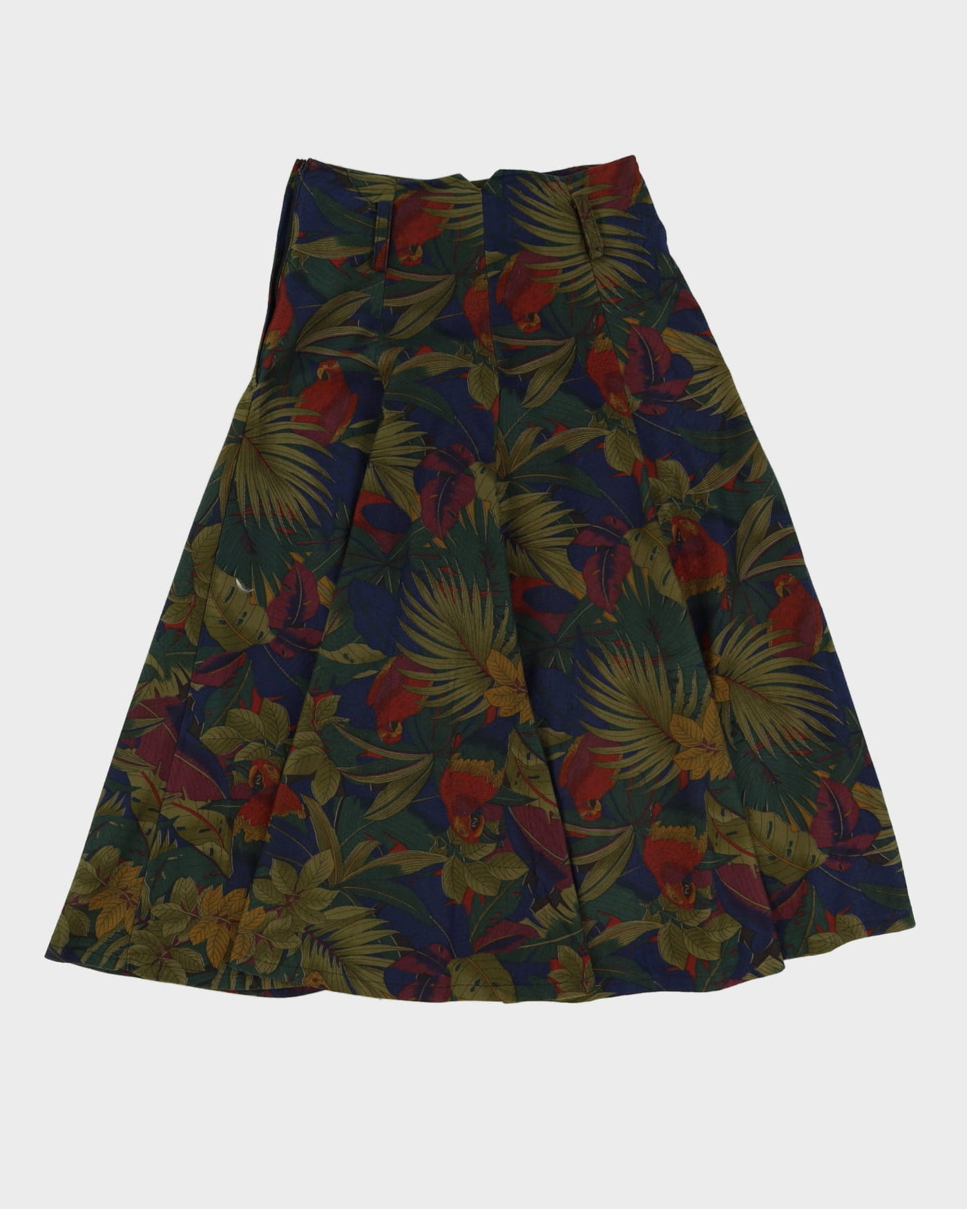 1990s High Waisted Parrot Patterned Skirt - S