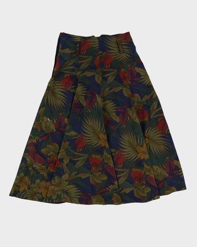 1990s High Waisted Parrot Patterned Skirt - S