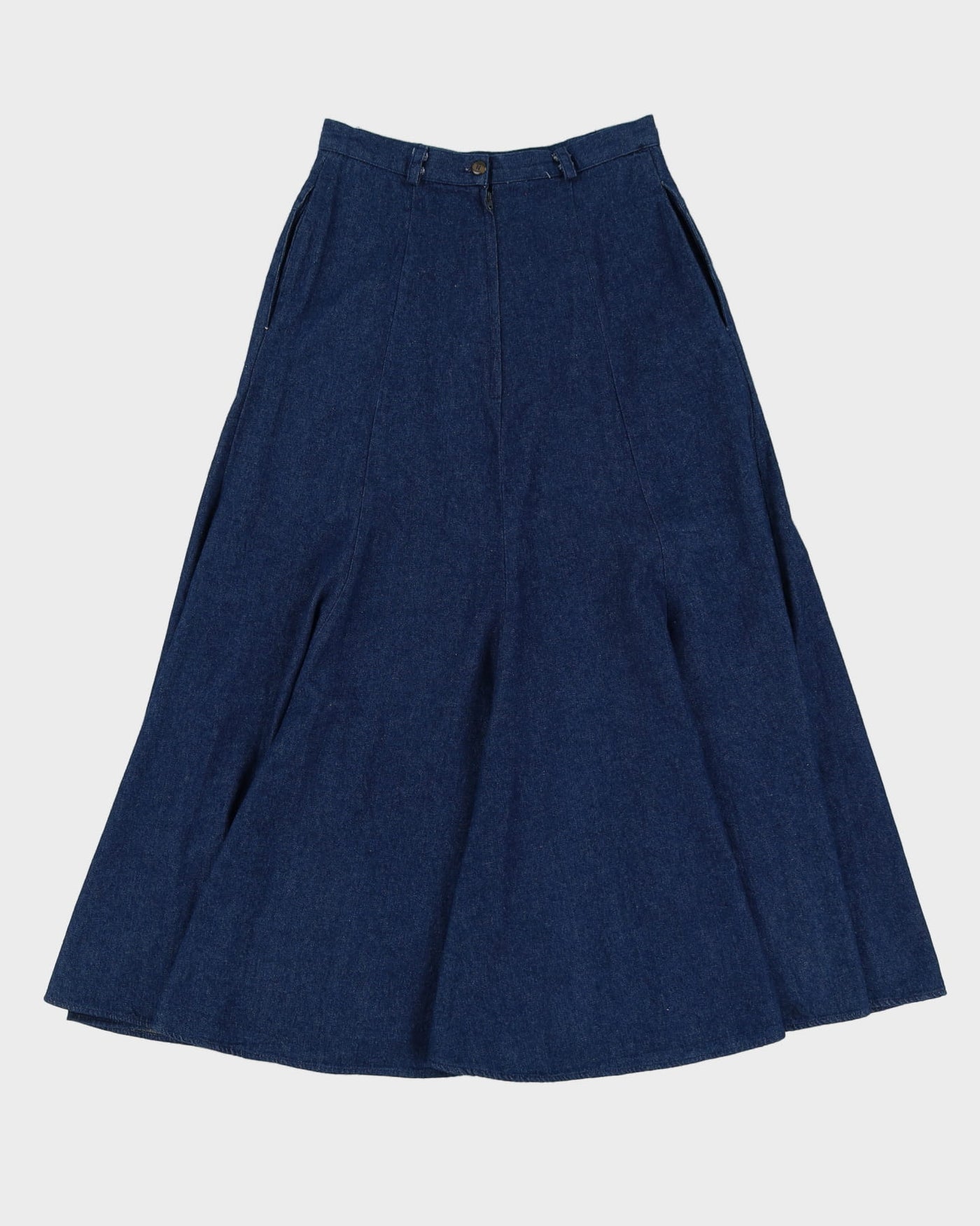 1990s Blue Denim Western Style Midi Skirt - S