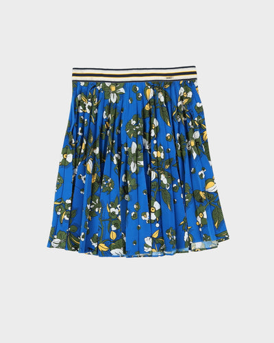 Ted Baker Blue Patterned Pleated Skirt - S