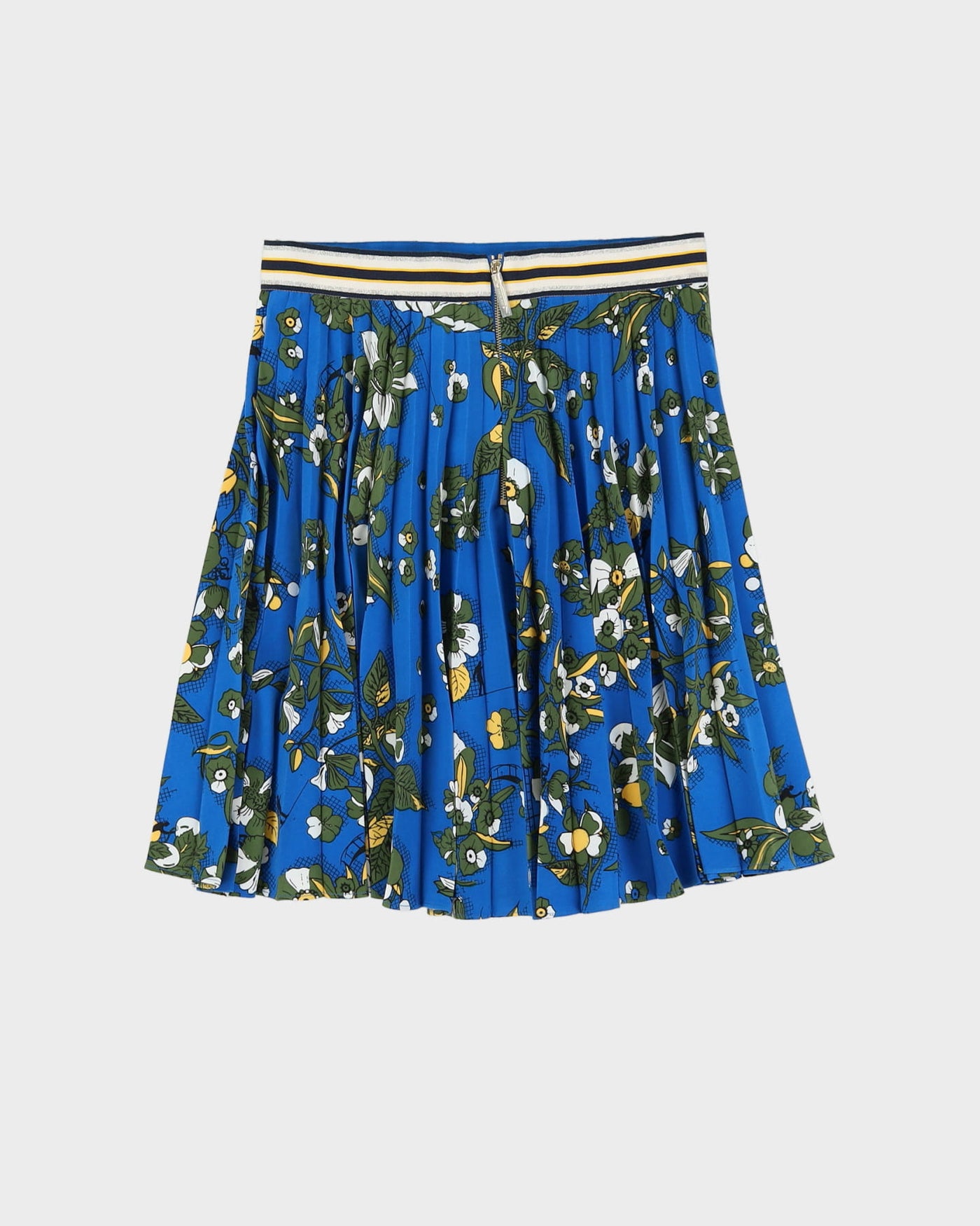 Ted Baker Blue Patterned Pleated Skirt - S