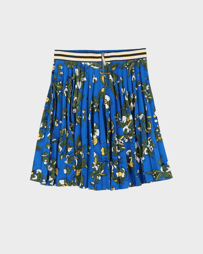 Ted Baker Blue Patterned Pleated Skirt - S