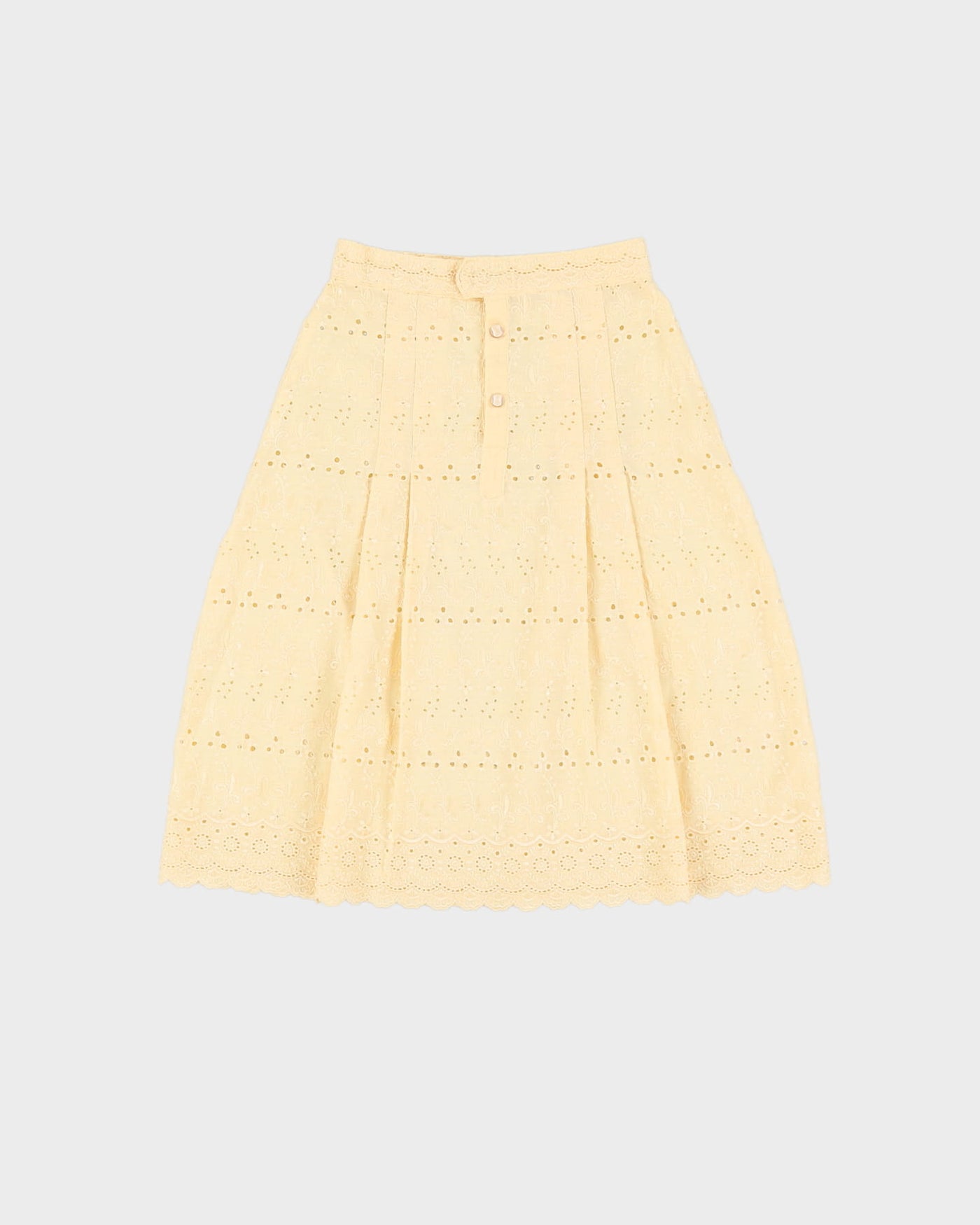 Vintage Yellow Lace A-Line Skirt - XXS