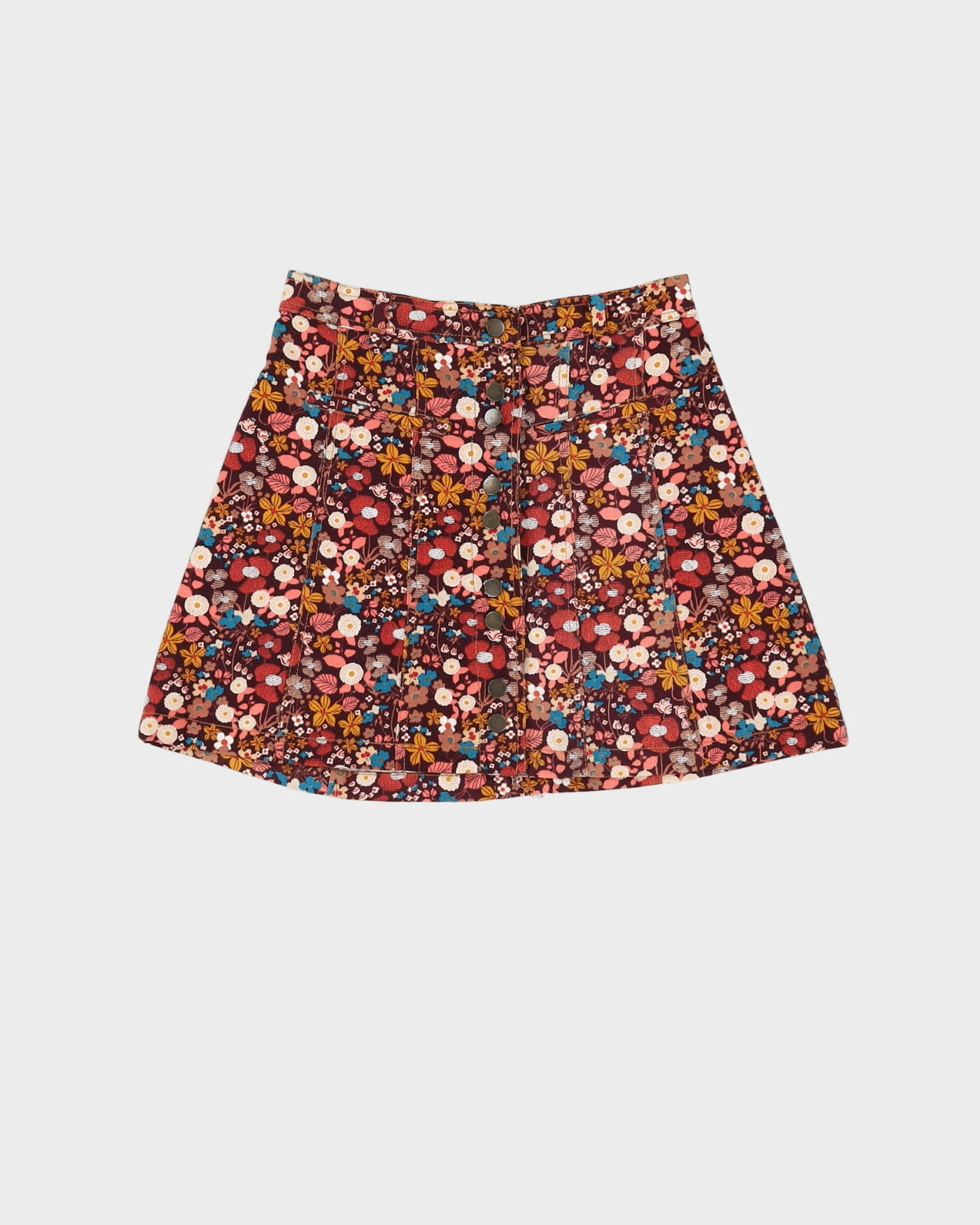 1970s Style Floral Mini Skirt - S