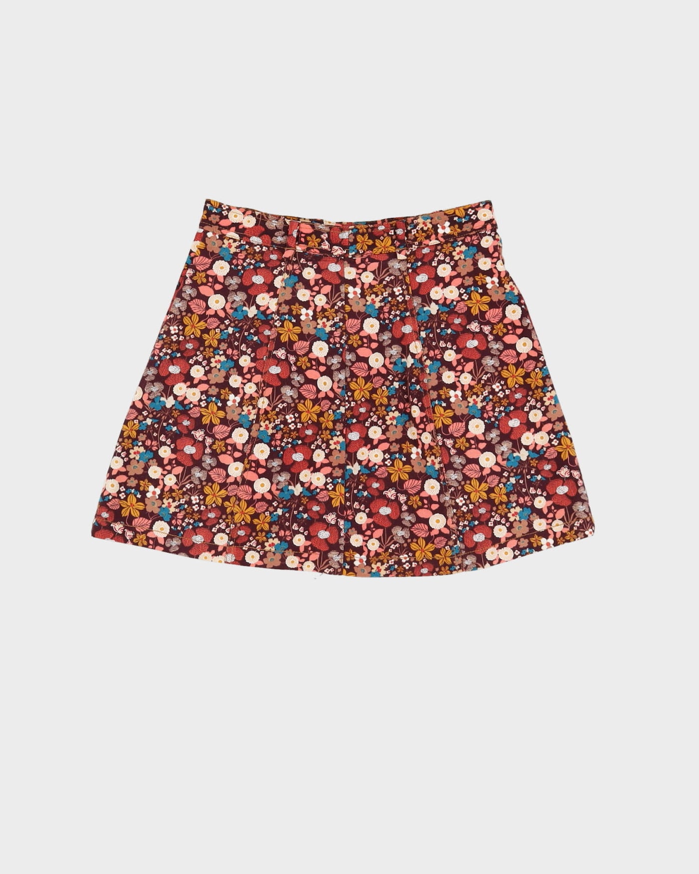 1970s Style Floral Mini Skirt - S
