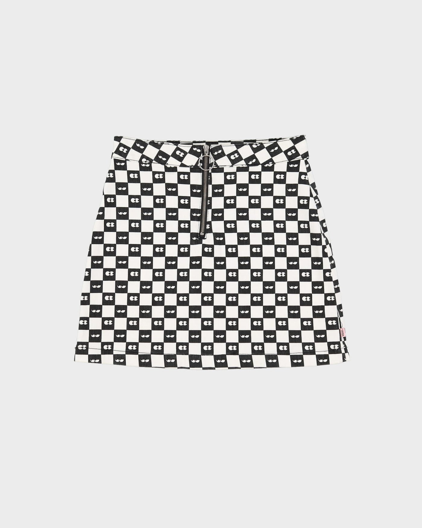 Vans Black And White Patterned Mini Skirt - S