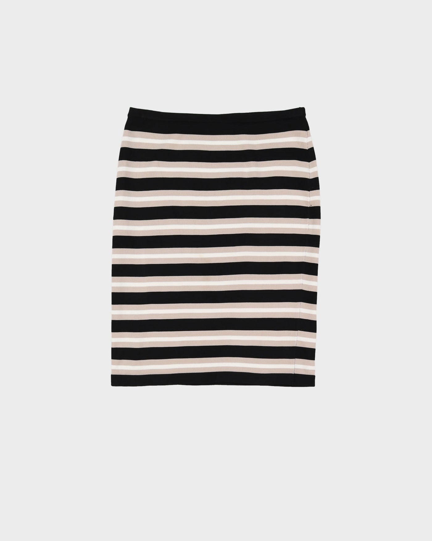 C K Black Stripe Knitted Pencil Skirt - M