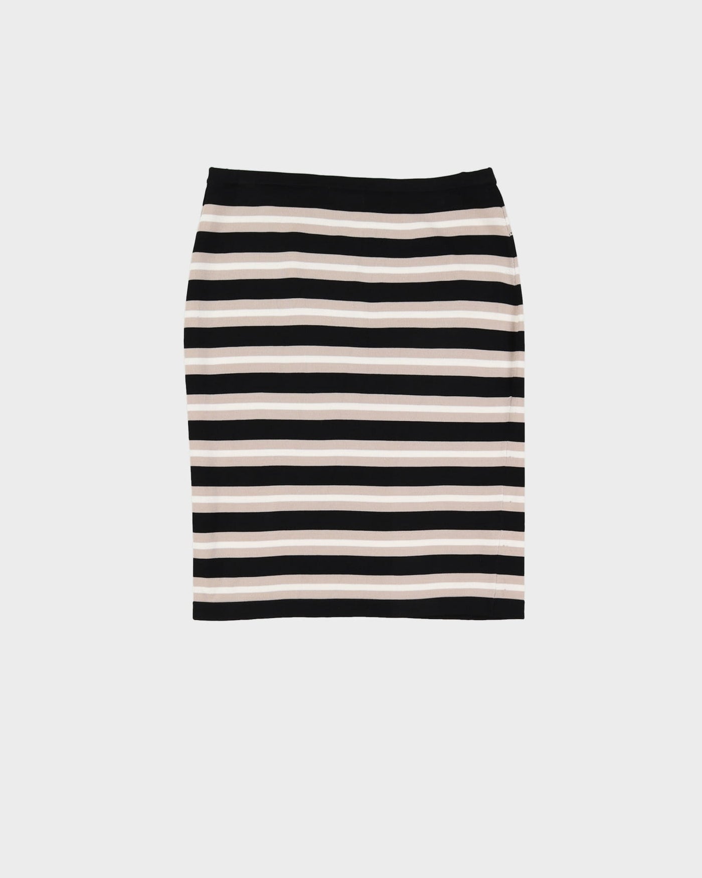 C K Black Stripe Knitted Pencil Skirt - M