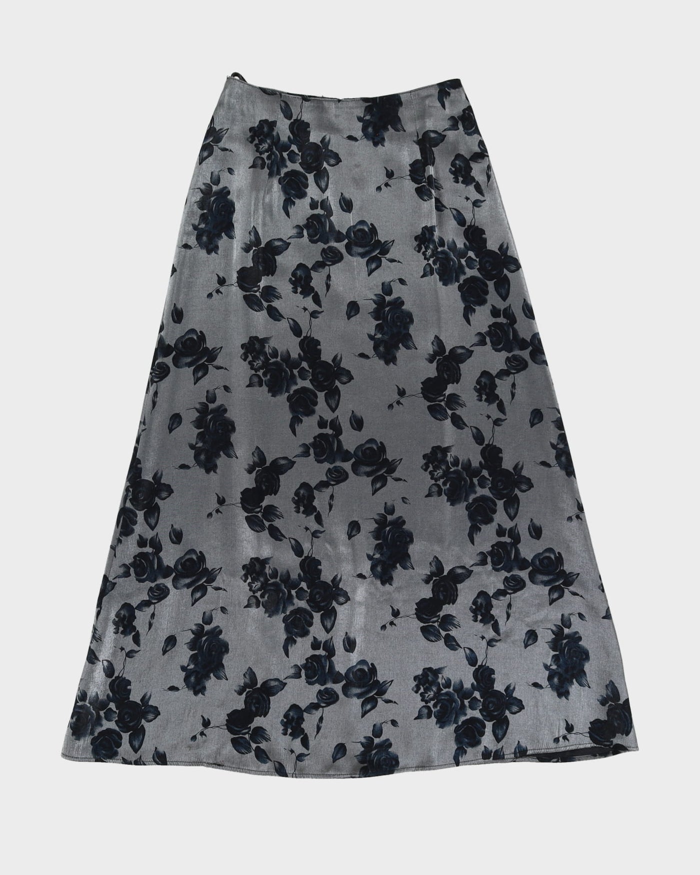 Silver With Blue Roses Skirt - S