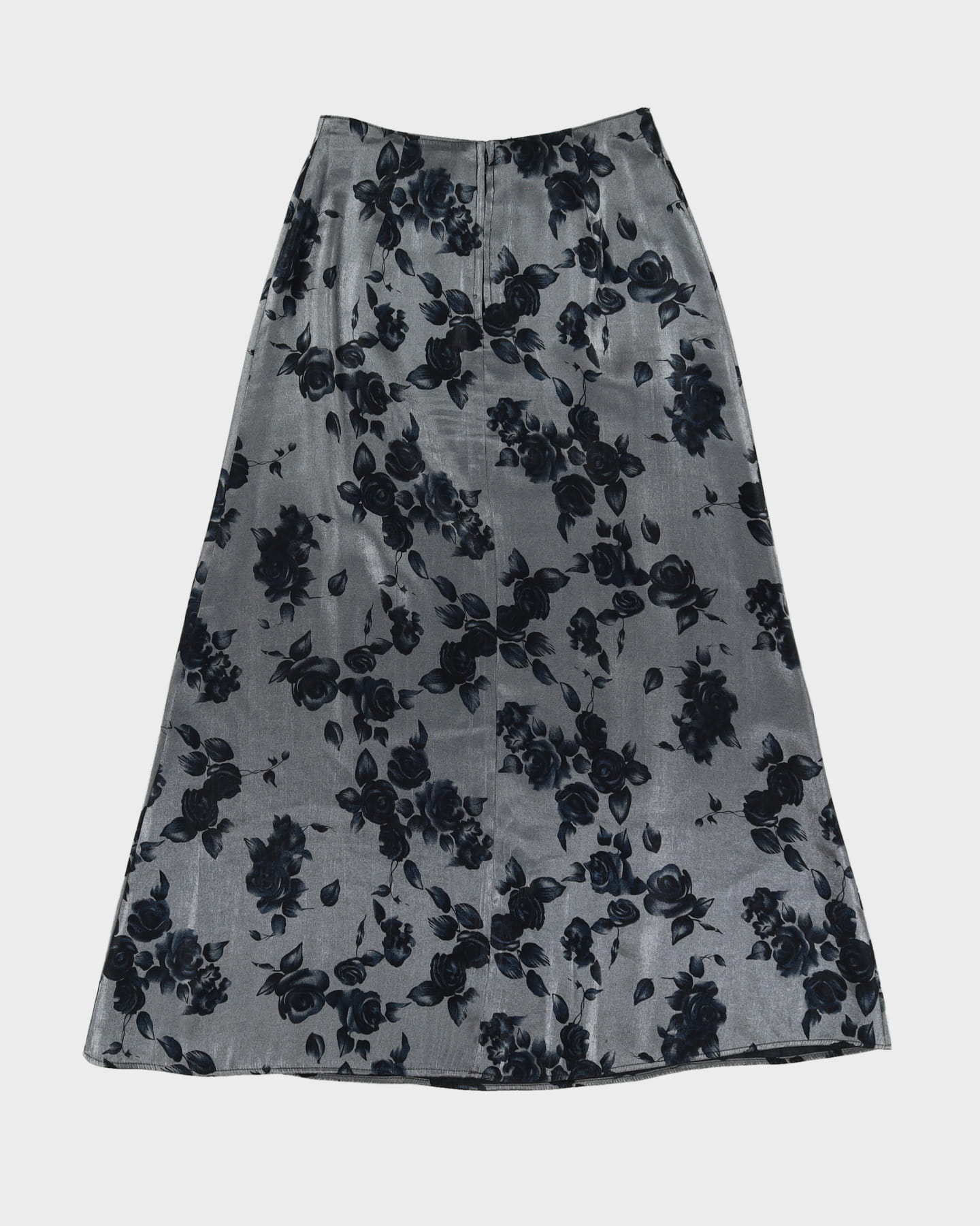 Silver With Blue Roses Skirt - S