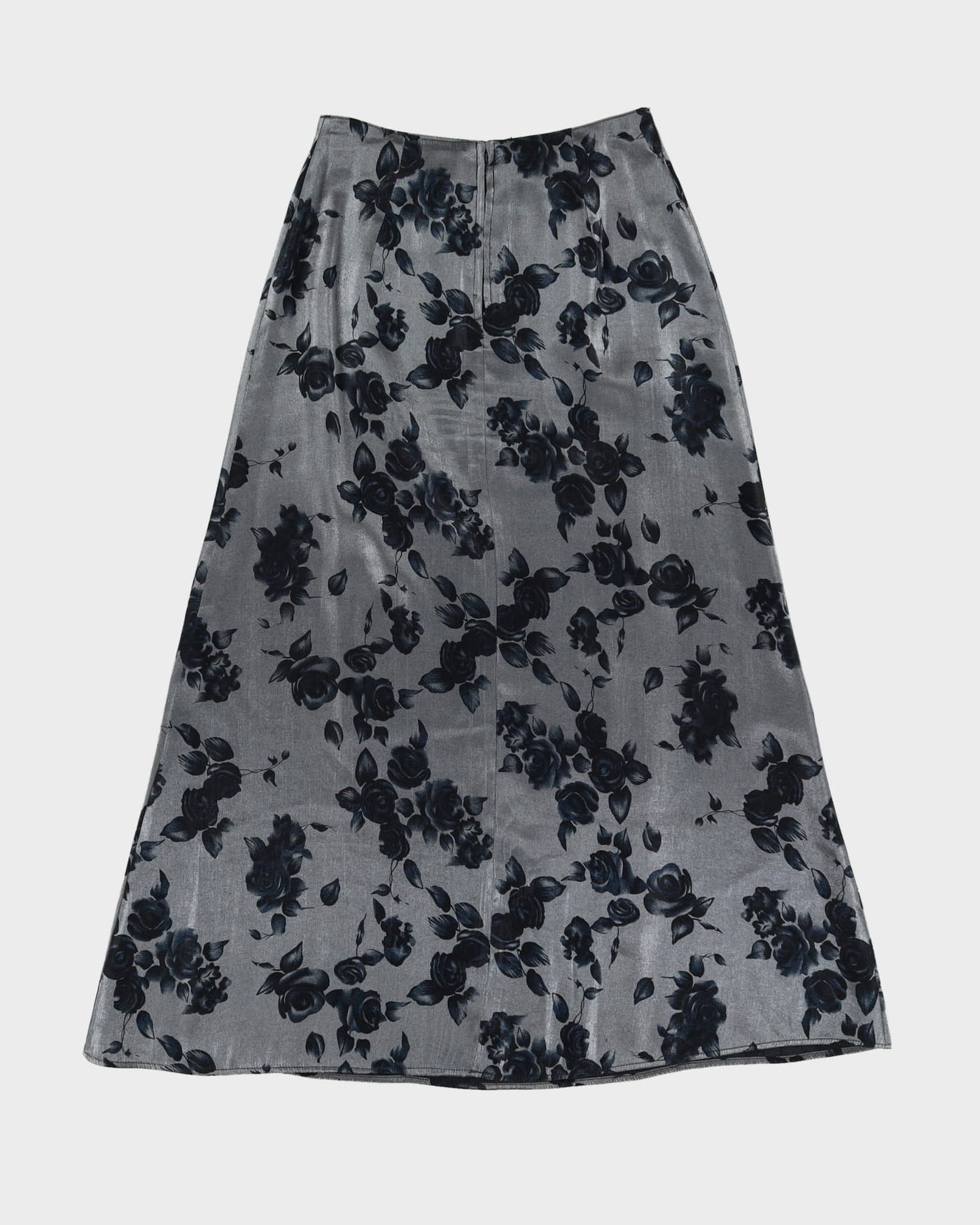 Silver With Blue Roses Skirt - S