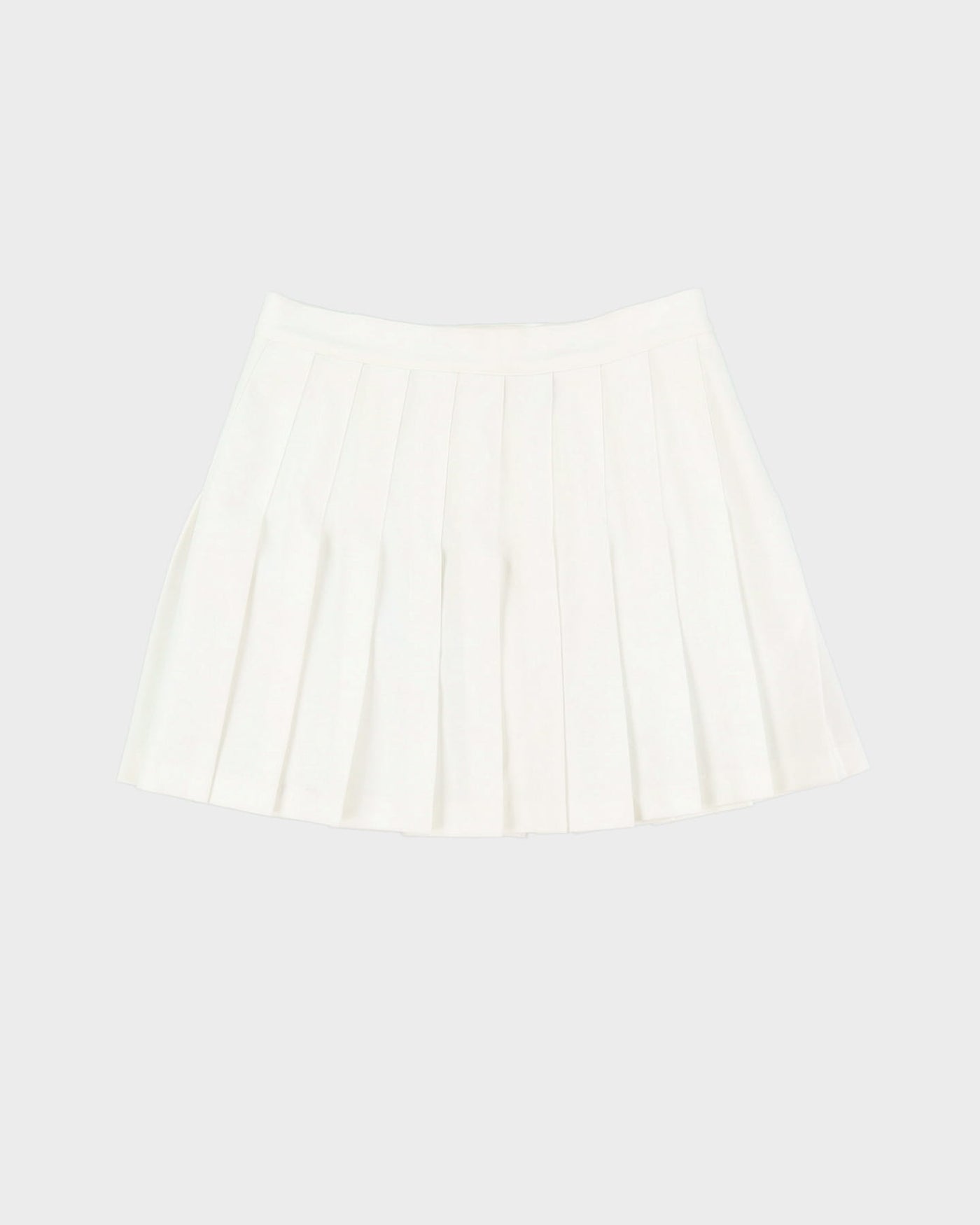 White Pleated Mini Tennis Skirt - S