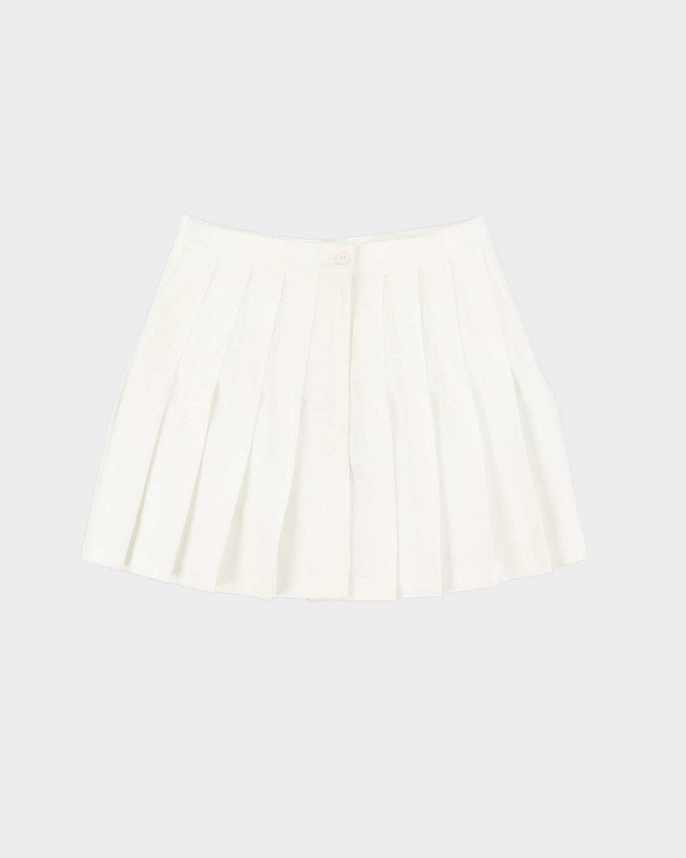 White Pleated Mini Tennis Skirt - S