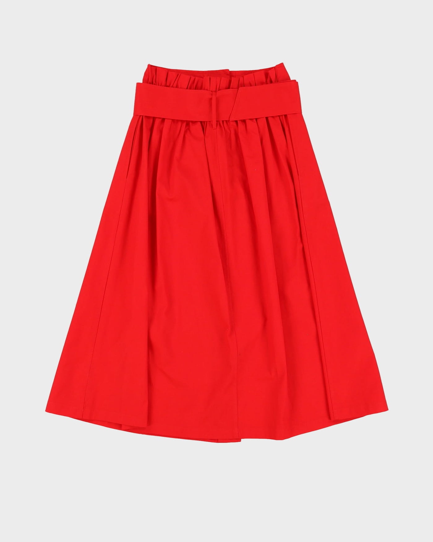 Red With Matching Belt A-line Skirt - XS