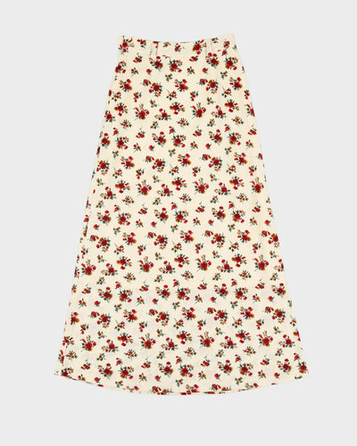 00s Ceram Floral Velour Maxi Skirt - XS
