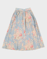 Ralph Lauren Country Blue Floral Skirt - S