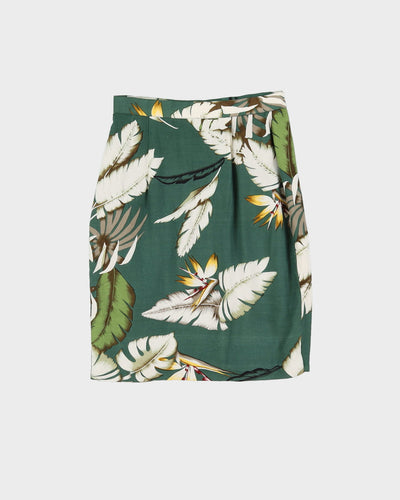 Y2K Green Hawaiian Mini Skirt - XS