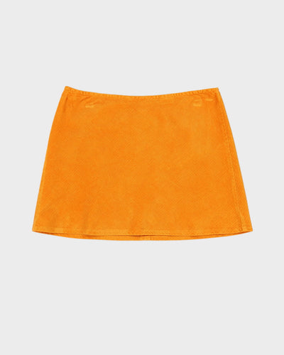 Y2K Benetton Orange Cord Mini Skirt- S