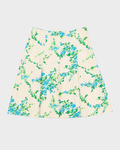 Cream With Green Pattern Skirt- S