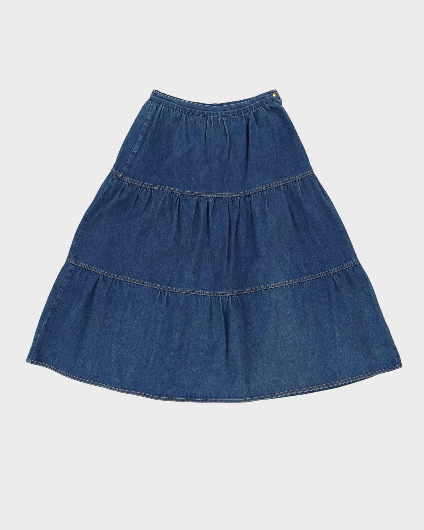 Vintage 1970s Denim Prairie Skirt- S