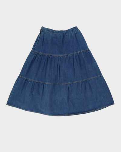 Vintage 1970s Denim Prairie Skirt- S