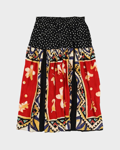 Vintage 1990s Patterned Maxi Skirt - M