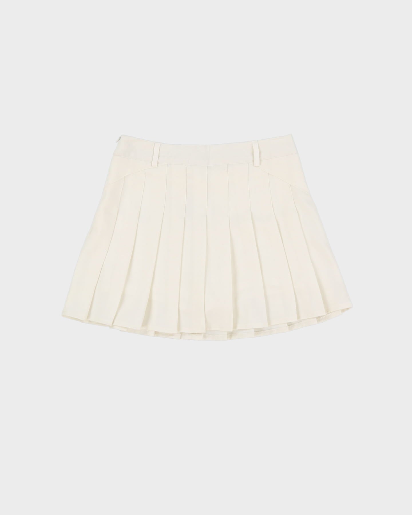 White Pleated Tennis Mini Skirt - S