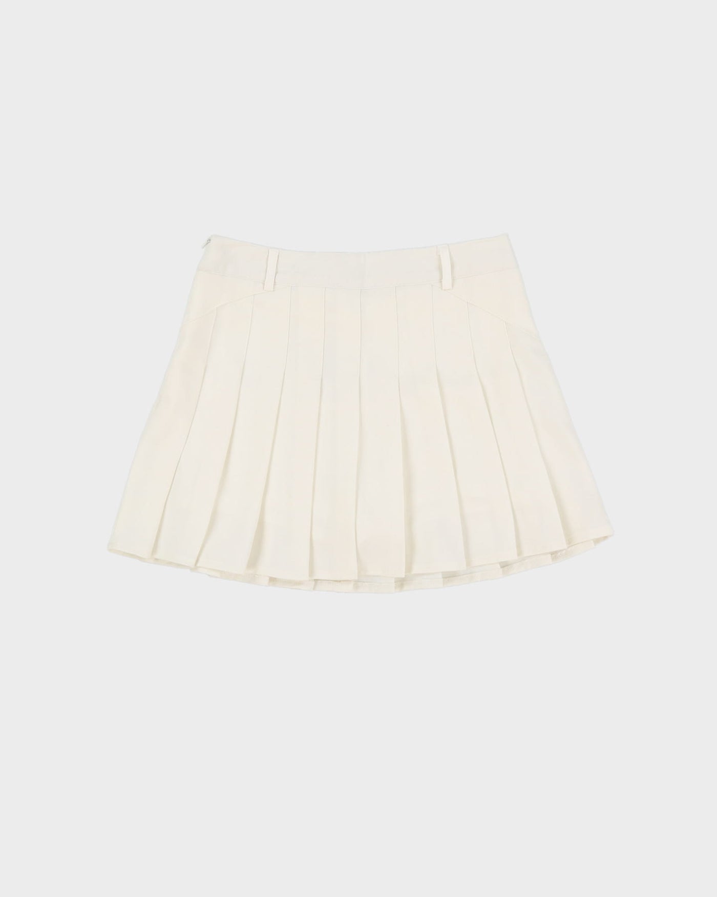 White Pleated Tennis Mini Skirt - S