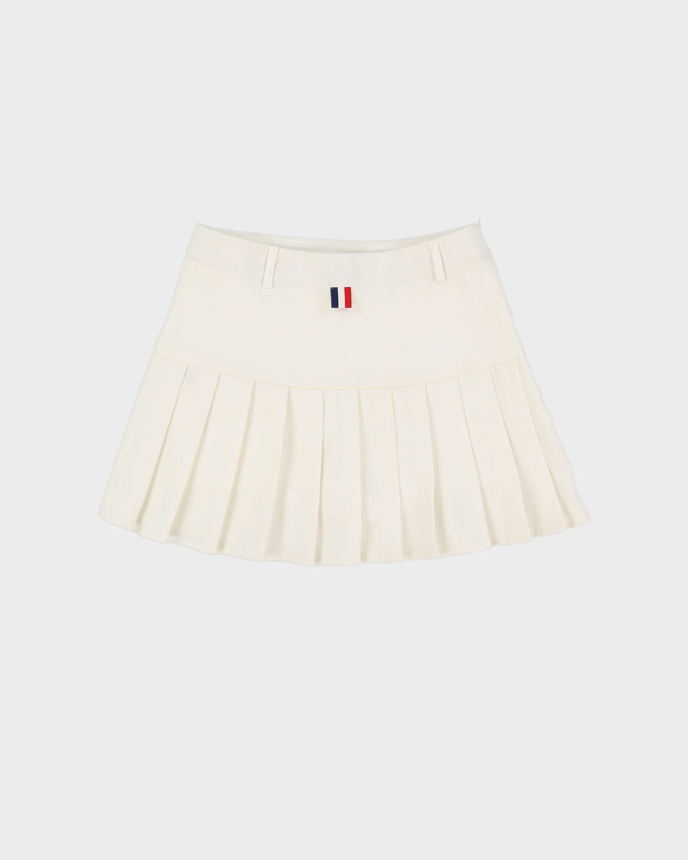 White Pleated Tennis Mini Skirt - S