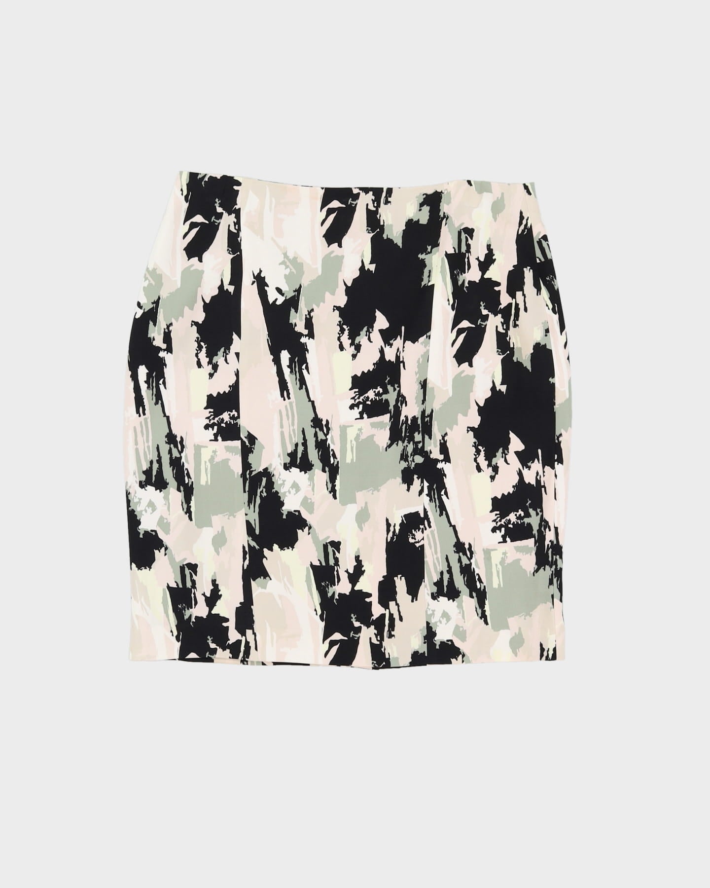 Hugo Boss Black And Cream Patterned Pencil Skirt - M