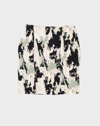 Hugo Boss Black And Cream Patterned Pencil Skirt - M