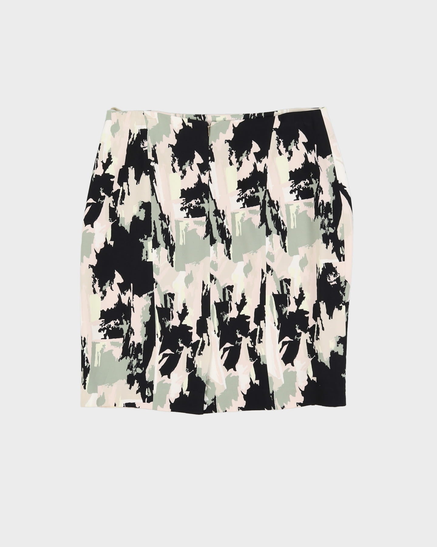 Hugo Boss Black And Cream Patterned Pencil Skirt - M